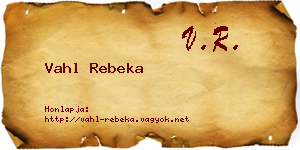 Vahl Rebeka névjegykártya
